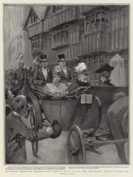 Regresando del servicio de acción de gracias en San Pablo, la procesión pasando por Staple Inn